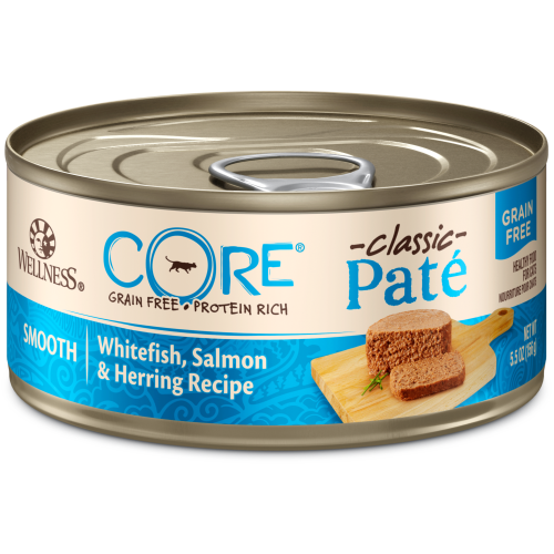 Wellness Core, Cat Wet Food, Grain Free, Pate, Whitefish, Salmon & Herring