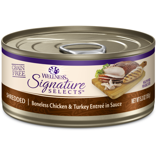 Wellness Core, Cat Wet Food, Grain Free, Signature Selects, Shredded Chicken & Turkey